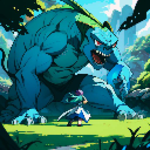 Basilisk machamp blue and white