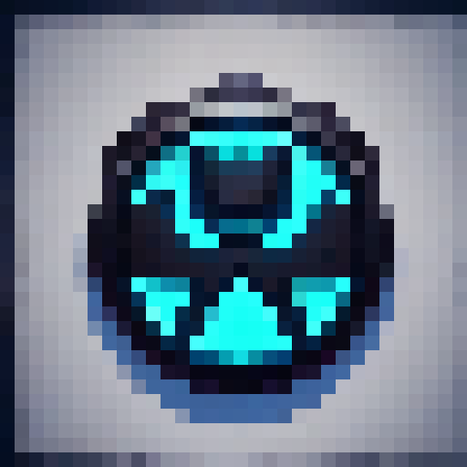 Electric shield spell icon for players to use. With 1px black contour and blue color palette.

