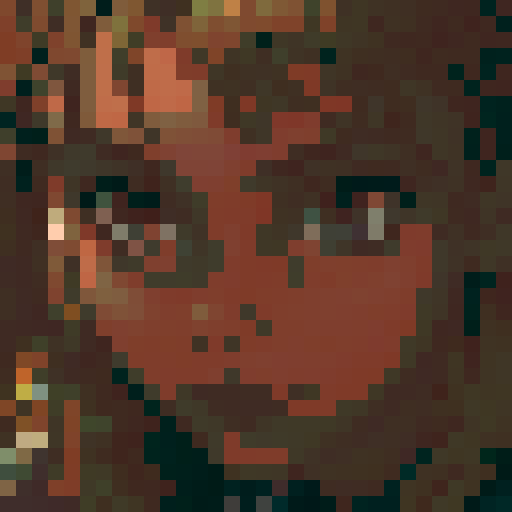 Dirt tile, pixelated, depicting a 16x16 portrait of textured brown soil, grayscale, black & white