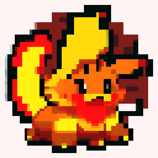 Pokemon style fire type starter, no background
