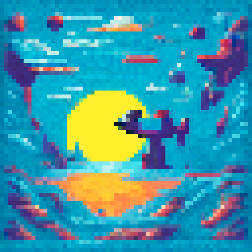 pixel space ship scifi picture frame