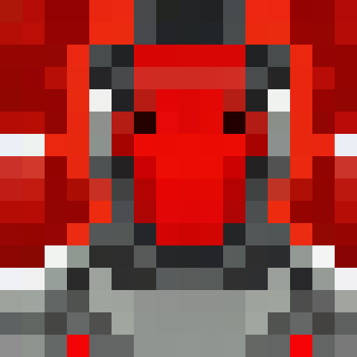 A  person with skull mask wearing red suit. 