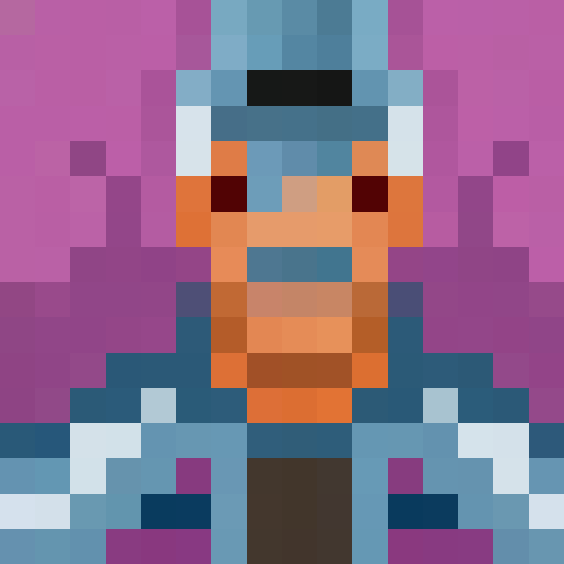 Boy about 16 years old with shoulder-length hair, blue eyes full body pixel art 