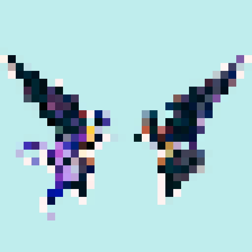 Black and purple wings, wings, feathery, dark, mystical