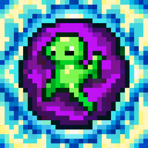 Octopus with curly tentacles, wearing a gold chain and a green hat, riding a majestic whale with a gold chain, against a blue and green pixelated ocean background