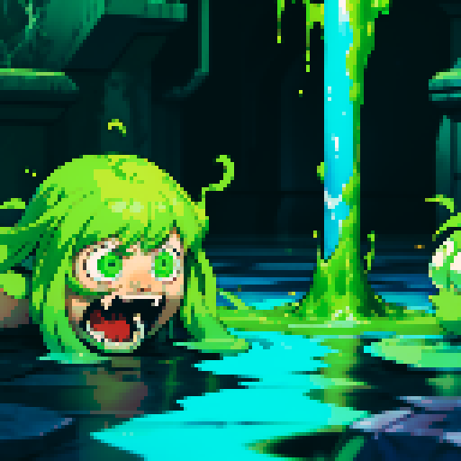 goo floor, pool of ooze, heroes sinking into ooze, heroes sinking into goo, floor is made of ooze