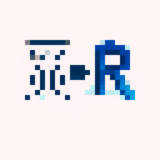 A flat vector icon representing the conversion from CAD to Revit. On the left, a rounded rectangle with the word "CAD" at the top and a circle containing two vertical lines inside, resembling a socket symbol. A thick right-pointing arrow connects to a 3D gradient blue "R" on the right, representing Autodesk Revit. The background is light blue with soft corners, and the entire design is minimal and clean.