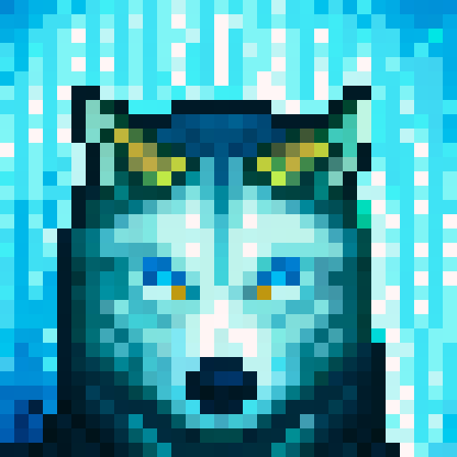 wolf avatar, portrait, glowing eyes