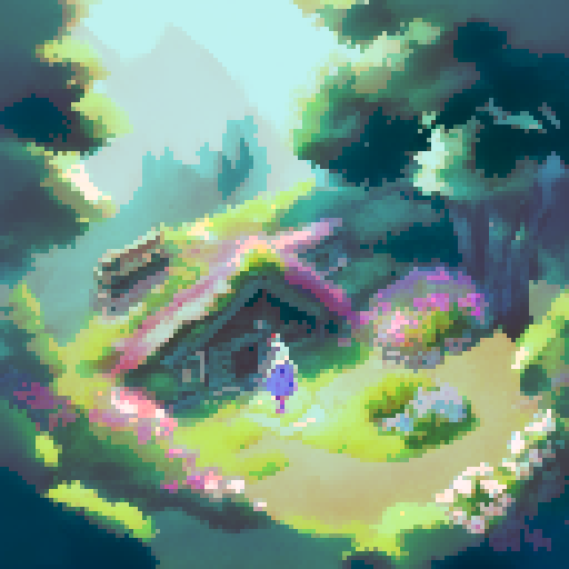 proposal scene in a dark but enchanting forest, two people in love being cute and stuff