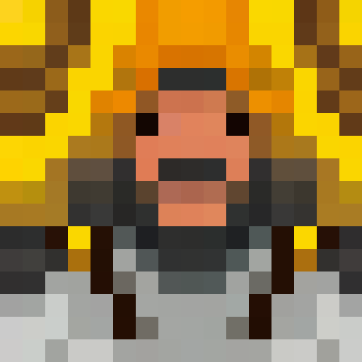 Pixelated crypto enthusiast face,  in a tightly framed 16x16 close-up portrait.