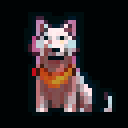 pixel white husky dogs that are pixel with cool varying traits like clothing
