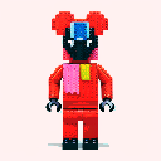 colorful pixel lego blocks arranged in a playful, vibrant composition, showcasing the intricate details and vibrant colors of pixel art in the sRGB color space