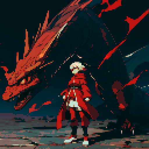 full-body image of a red dragon, dragon alone with nobody else in the frame