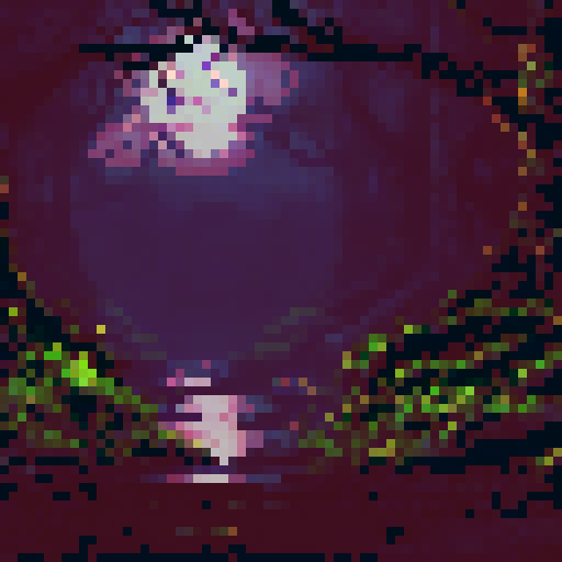 swamp floor tiles, murky and treacherous, eerie mist swirling, twisted trees looming, moonlight casting eerie shadows, dark fantasy landscape, pixel art sRGB