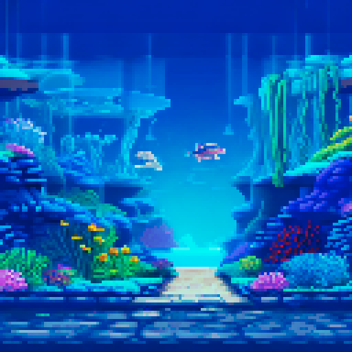 sealife museum inside perspective looking at the aquarium, cute for girls