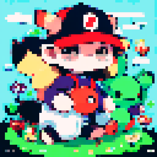 A group of friends having a picnic with Pokemon around.