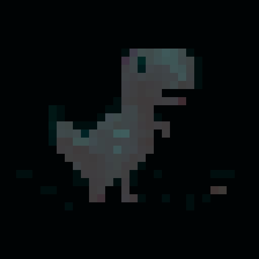 generate me the chrome dinosaur with a sombrero on and a poncho so he looks like a mexican. Make sure its pixelated 30x30