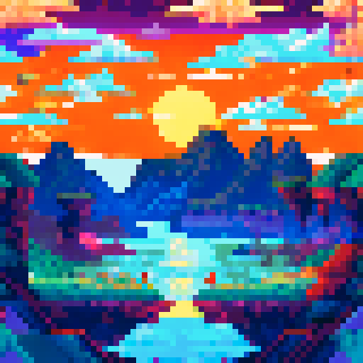 Space Galaxy pixelated landscapes