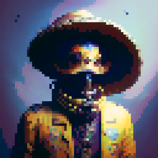 Mexican mariachi without legs, with large mexican hat, mustaches and holding banjo