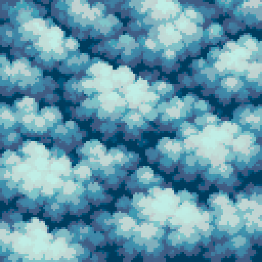 pixel art top down clouds, heavy clouds coverage