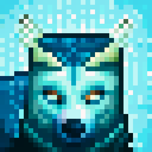 Wolf Avatar, portrait, glowing eyes