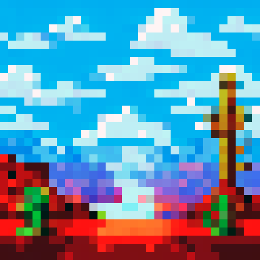Gun smoke lingers in the air above a barren, dusty landscape with jagged mountains looming over pixelated cacti and a lone cowboy's silhouette in the foreground