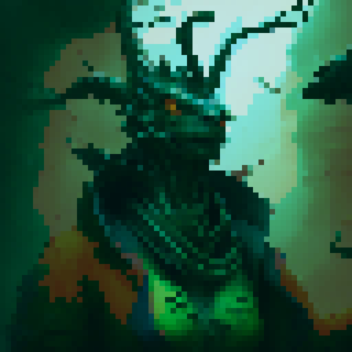 A walking tree with a demon face and teeth, and a dozen outstretched limbs