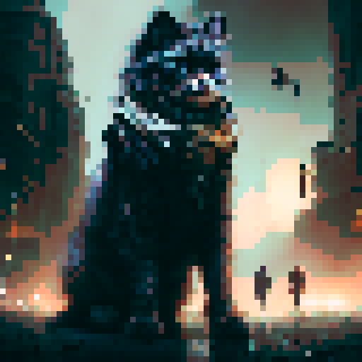 Dark, gritty, and urban.

        Iranian Mafia, armed and dangerous, loom over a sleek and shadowy cityscape, their eyes trained on a group of regal Persian cats who parade by with an air of haughty elegance, their luxurious fur coats shimmering in the dim light of the street lamps.