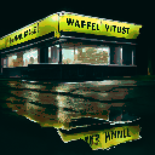 Waffle House on a black background