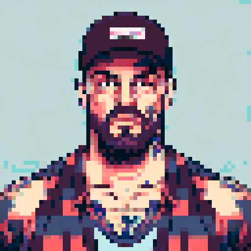 sidescroller background, tattoo shop countertop, workstation, checkered floor, light blue walls, pink walls, pictures, tattoo flash, sRGB, pixel art, background, landscape