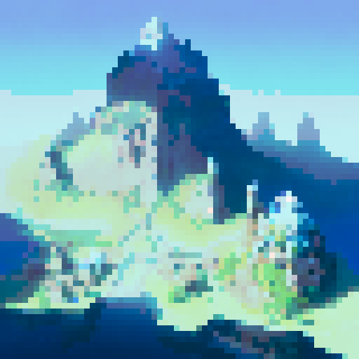 Cyber towers rise from a snowy peak, towering over a futuristic metropolis below, all rendered in a landscape portrait.