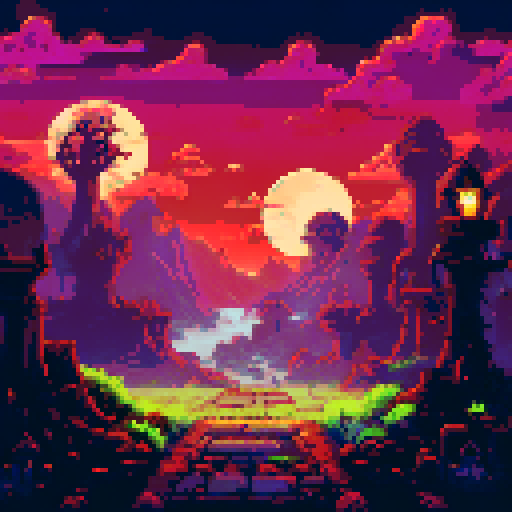 a series of spooky backgrounds featuring graveyard, mist, lantern, trees, moon, clouds