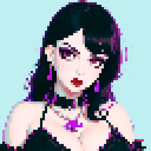 curvy, cute, goth girl, black hair, purple eyeshadow, red lipstick, spiked collar, portrait, glamour shot.