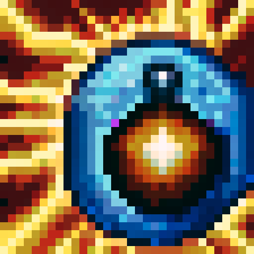 big red button, "panic!" word, game icon, 32x32 pixel art, sRGB, skill art, close up, portrait