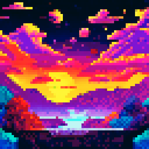 Space Galaxy pixelated landscapes