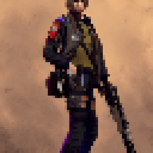 Leon Kennedy from resident evil. vivid colors, with a mangum gun.