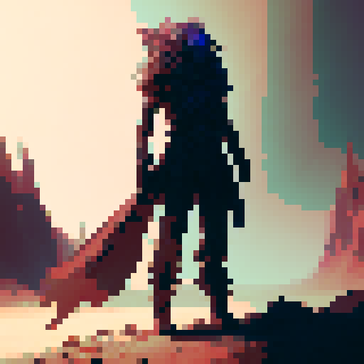 Humanoid, winged beast in a desert. Ready to battle like in a RPG