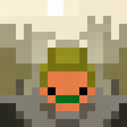 tiny green goblin, long pointy ears, brown cloak, game icon, 16x16, pixel art, close up, portrait