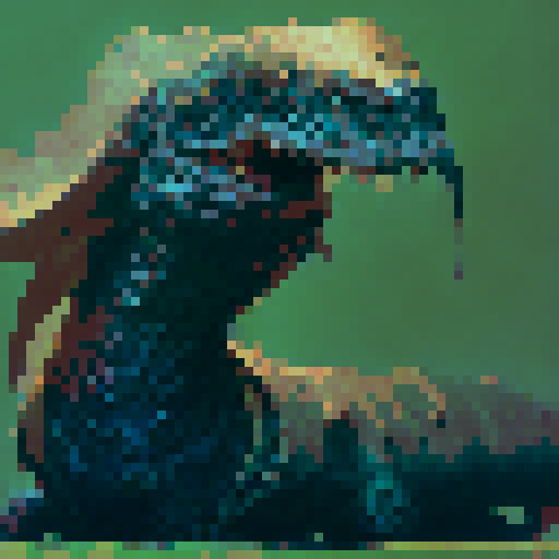 Giant vicious worm with teeth