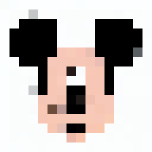 mickey mouse smoking a joint, purple sunglasses with black lenses, game icon, 16x16, pixel art, close up, portrait