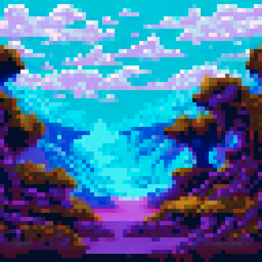 fantasy landscape, dead trees on floor, wasteland, jagged rocks, sRGB, pixel art, background, landscape