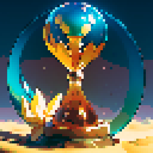 hourglass, sand flowing, retro colors, intricate details, transparent glass, shiny sand particles, modern design