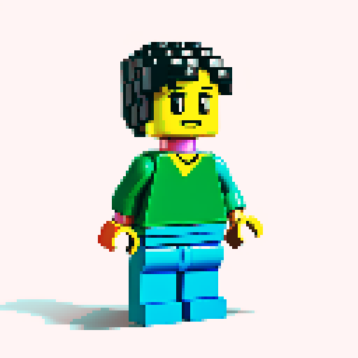 rainbow color lego pixel, vibrant colors, blocky shapes, small plastic bricks, isometric perspective, retro video game, low resolution, 8-bit graphics, sharp edges, square grid, limited color palette, nostalgic feel, brick-built characters, iconic lego logo, digital recreation, detailed textures, crisp lines, simplified forms, nostalgic gaming vibes