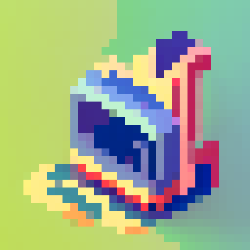 rising curve graph, retro pixel art, colorful blocks, ascending lines, graphical representation, visual data, game asset for icon