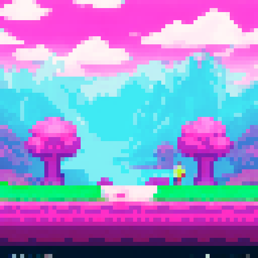 Gamer girl with pink hair and headphones, no background, sprite sheet, game asset