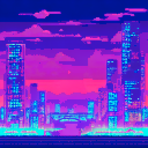 (pixel art), Tokyo at night vaporwave style, emphasis on pinks and purples. , best pixel art, 