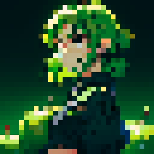 green apple, black outlines, in the center, simple pixel art, plain background
