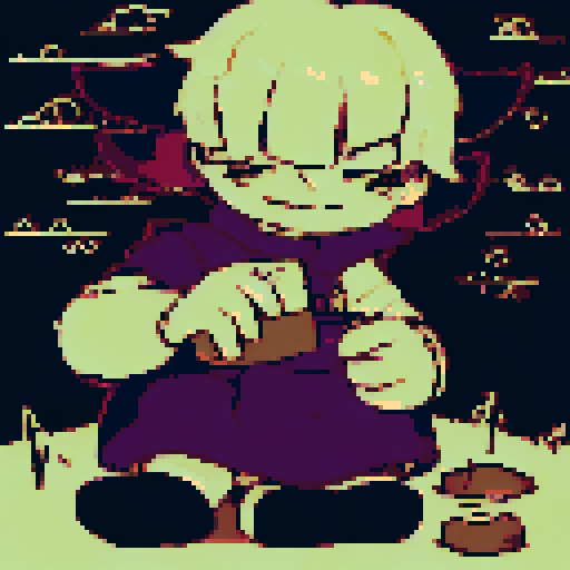 A group of adventures gather around a campfire telling stories to eachother. The male warrior is leaning forward, on hand resting in his lap, the other raised up in a jovial manner as he regales the tales of his travels. The female wizard, whom is rather voluptuous, keeps to herself as she reads her book of spells in one of her hands, the other playing with a little flame wick. The wizards legs are crossed  under her long violet dress, her big rimmed hat resting stop of her head.