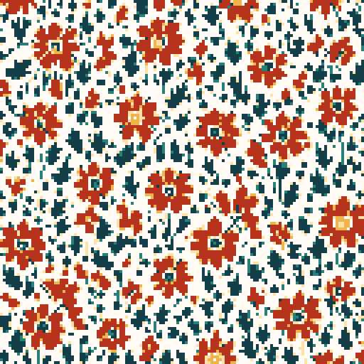 floral fabric pattern by kurzgesagt white background