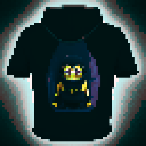 
make a minion (mini monster) dark style with hoodie make it 16x16